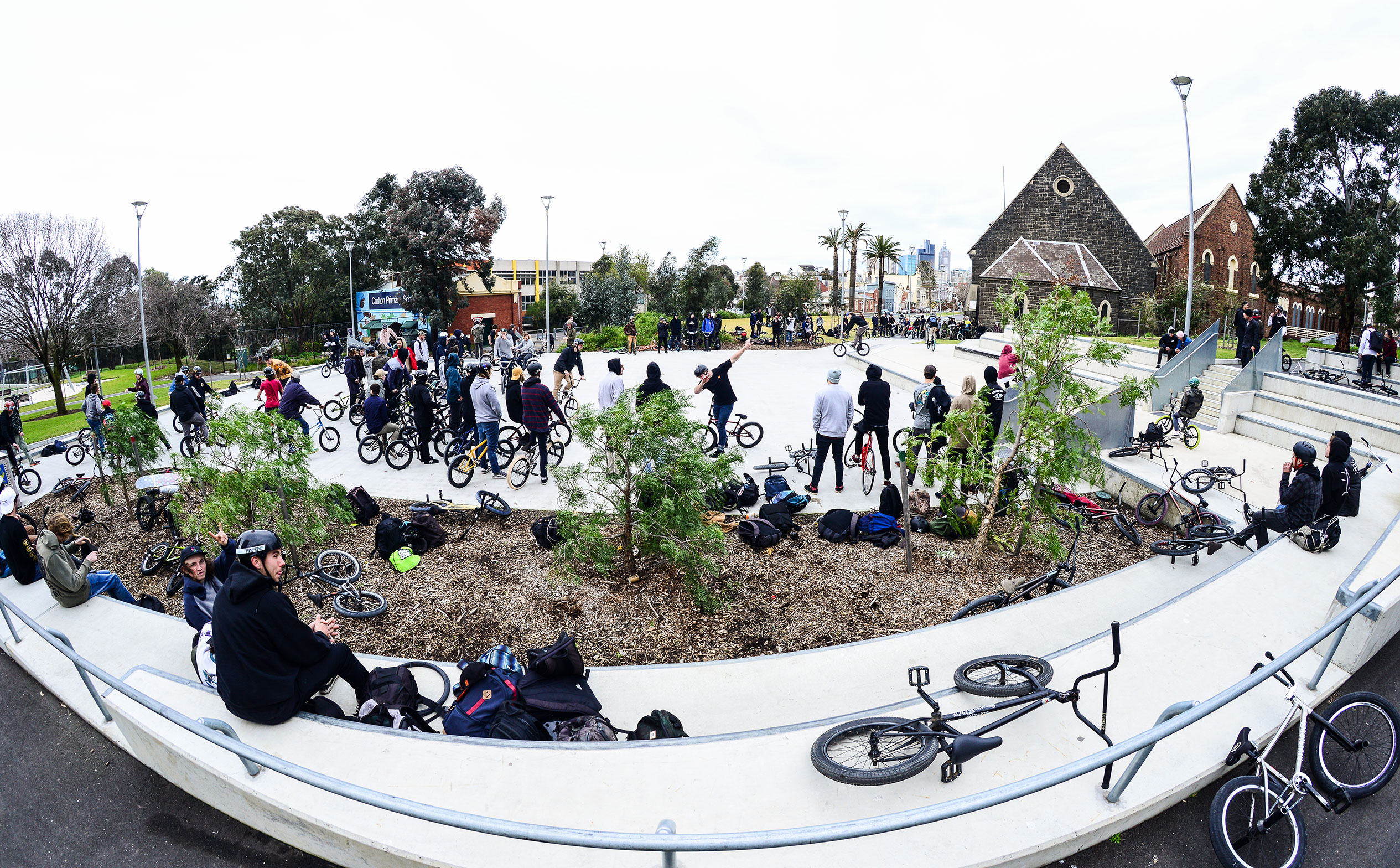 The meet spot was stacked with riders getting in a session every which way you turned.